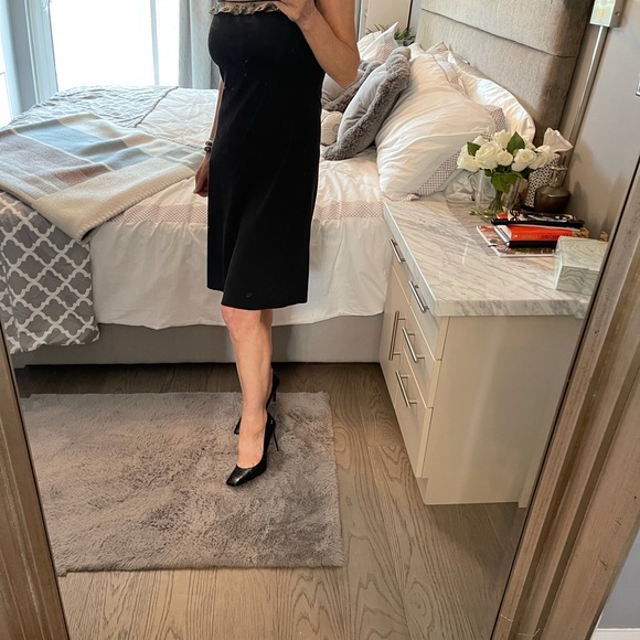 Tahari vintage silk dress with beaded leather trim - Picture 7 of 7